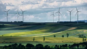 intro image landscape with wind turbines
